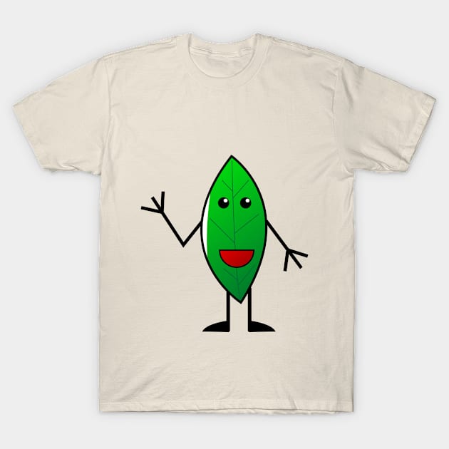 Leaf smile doodle T-Shirt by Home of Vector